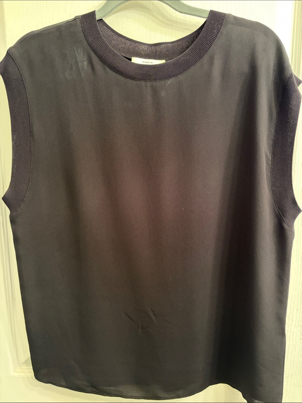Vince Black Shell Silk Top